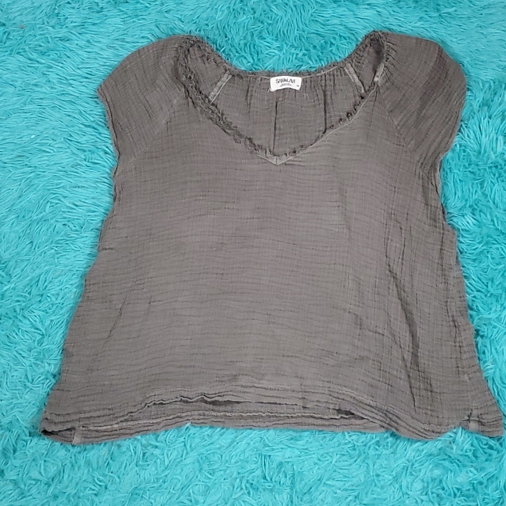 SAM & LAVI Raw Hem Top